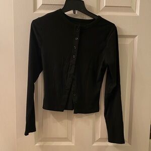 Black Button-Up Women's Top